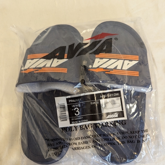 Avia Kids Primary Sandals Slides Rubber with Logo Navy - Picture 4 of 8